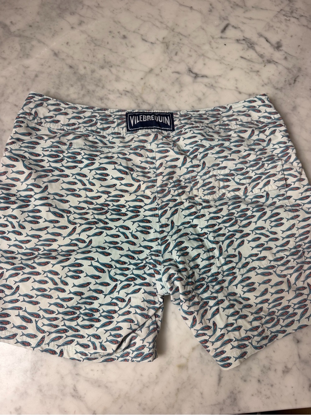 Vilebrequin Men’s Light Blue Fish-Print Hybrid Shorts